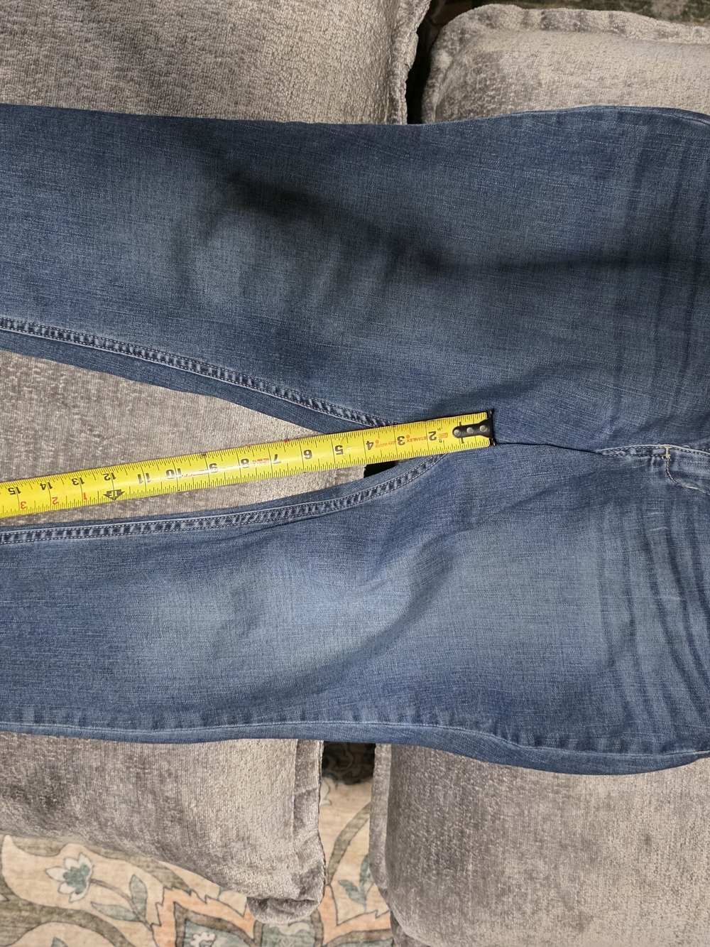 Woman's Lee Riders Size 16M Cropped Jeans Factory Cuffed Stretch Denim - Picture 3 of 6